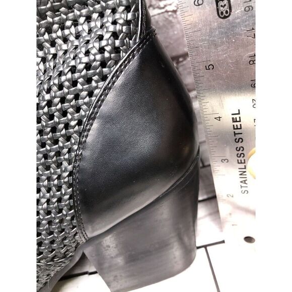 Sam Edelman Elita Black Leather Cut Out Block Heel Western Boots Women Sz 10M US - Picture 12 of 16